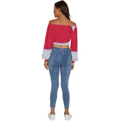 Long Sleeve Crinkled Weave Crop Top 