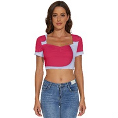 Short Sleeve Square Neckline Crop Top  