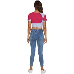 Short Sleeve Square Neckline Crop Top  