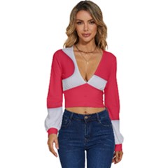 Long Sleeve Deep-V Velour Top 