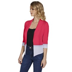 Women s Draped Front 3/4 Sleeve Shawl Collar Jacket 