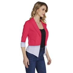 Women s Draped Front 3/4 Sleeve Shawl Collar Jacket 