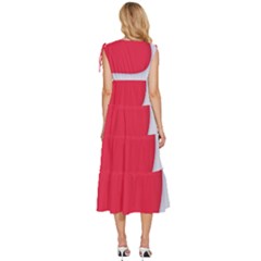 V-Neck Drawstring Shoulder Sleeveless Maxi Dress 