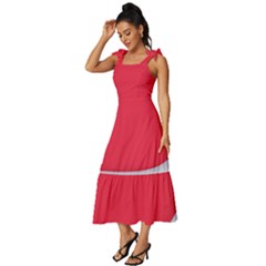 Tie-Strap Tiered Midi Chiffon Dress 