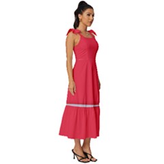 Tie-Strap Tiered Midi Chiffon Dress 