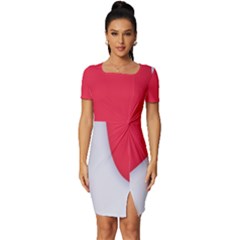 Fitted Knot Split End Bodycon Dress 