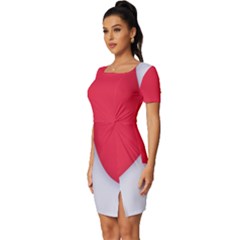 Fitted Knot Split End Bodycon Dress 