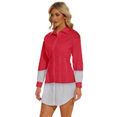 Womens Long Sleeve Shirt Dress 