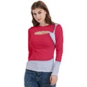 Women s Cut Out Long Sleeve T-Shirt 