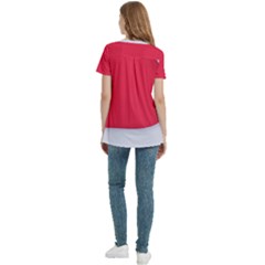 Women s Zip Front V-Neck Short Sleeve Casual Top Pocket Shirt 