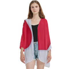 Open Front 3/4 Sleeve Batwing Chiffon Cardigan Kimono 