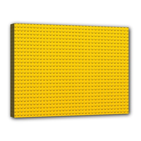 Yellow Lego Texture, Macro, Yellow Dots Background Canvas 16  x 12  (Stretched) from ArtsNow.com