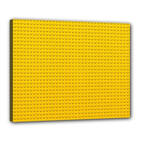 Yellow Lego Texture, Macro, Yellow Dots Background Canvas 20  x 16  (Stretched) from ArtsNow.com