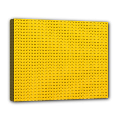 Yellow Lego Texture, Macro, Yellow Dots Background Deluxe Canvas 20  x 16  (Stretched) from ArtsNow.com