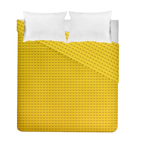 Yellow Lego Texture, Macro, Yellow Dots Background Duvet Cover Double Side (Full/ Double Size) from ArtsNow.com