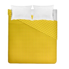 Yellow Lego Texture, Macro, Yellow Dots Background Duvet Cover Double Side (Full/ Double Size) from ArtsNow.com