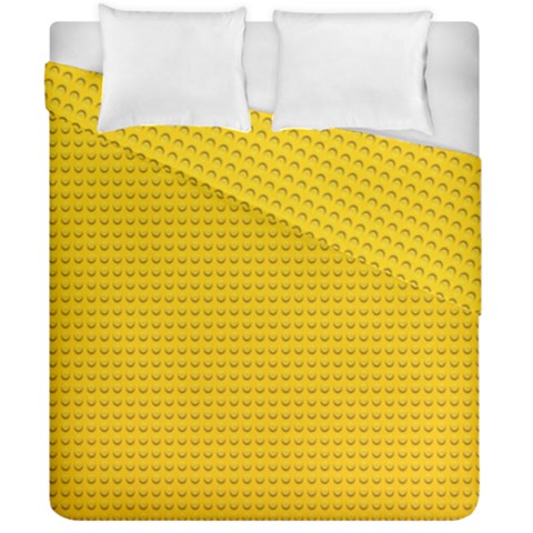 Yellow Lego Texture, Macro, Yellow Dots Background Duvet Cover Double Side (California King Size) from ArtsNow.com