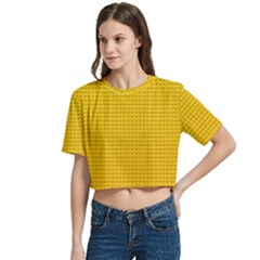 Women s Round Neck Short Sleeve Crop Top 