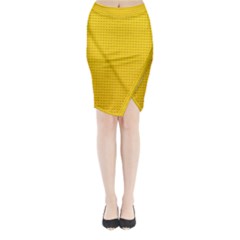 Yellow Lego Texture, Macro, Yellow Dots Background Midi Wrap Pencil Skirt from ArtsNow.com