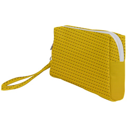 Yellow Lego Texture, Macro, Yellow Dots Background Wristlet Pouch Bag (Small) from ArtsNow.com