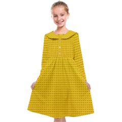 Yellow Lego Texture, Macro, Yellow Dots Background Kids  Midi Sailor Dress from ArtsNow.com