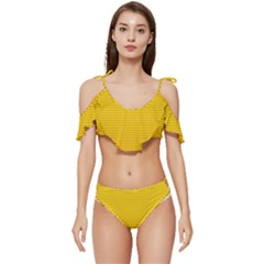 Ruffle Edge Tie Up Bikini Set	 