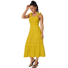 Tie-Strap Tiered Midi Chiffon Dress 