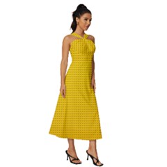 Sleeveless Cross Front Cocktail Midi Chiffon Dress 