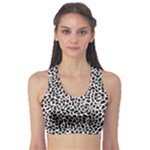 Zebra Skin, Vector Textures, White Black Background Fitness Sports Bra