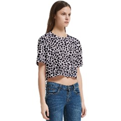 Women s Round Neck Short Sleeve Crop Top 