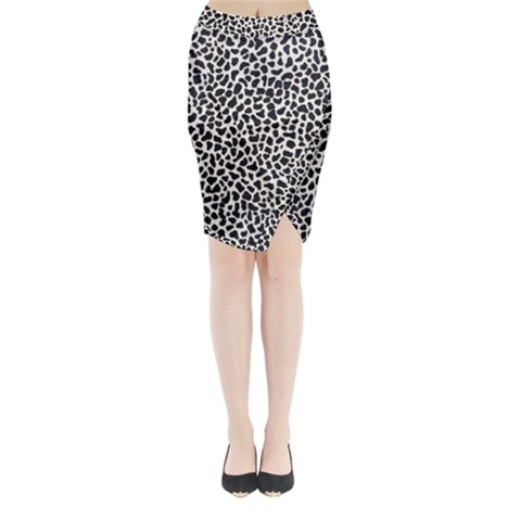 Zebra Skin, Vector Textures, White Black Background Midi Wrap Pencil Skirt from ArtsNow.com