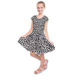 Zebra Skin, Vector Textures, White Black Background Kids  Short Sleeve Dress