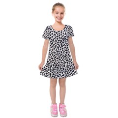 Zebra Skin, Vector Textures, White Black Background Kids  Short Sleeve Velvet Dress from ArtsNow.com