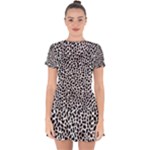 Zebra Skin, Vector Textures, White Black Background Drop Hem Mini Chiffon Dress