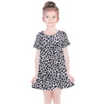 Zebra Skin, Vector Textures, White Black Background Kids  Simple Cotton Dress