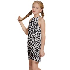 Kids  Halter Collar Waist Tie Chiffon Dress 