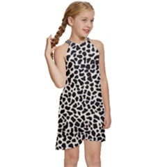 Kids  Halter Collar Waist Tie Chiffon Dress 