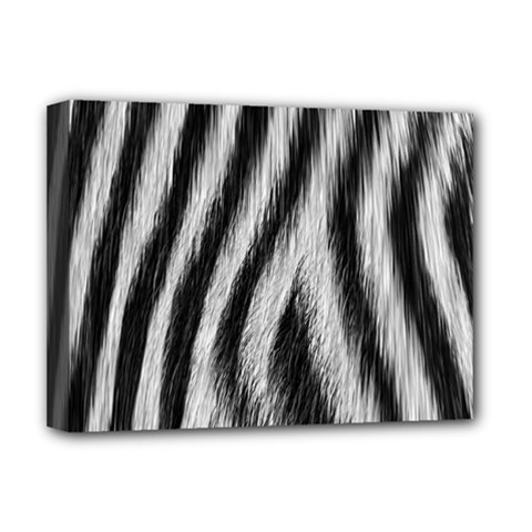 Zebra Texture, Zebra Wool, White Black Background Deluxe Canvas 16  x 12  (Stretched)  from ArtsNow.com