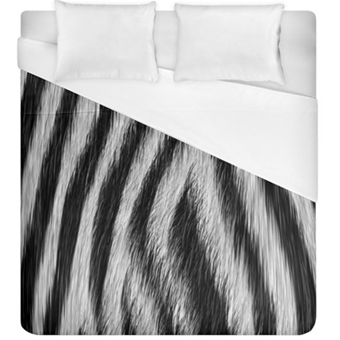 Zebra Texture, Zebra Wool, White Black Background Duvet Cover (King Size) from ArtsNow.com