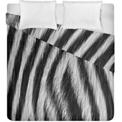 Zebra Texture, Zebra Wool, White Black Background Duvet Cover Double Side (King Size) from ArtsNow.com