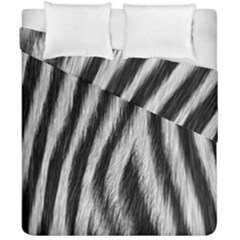 Zebra Texture, Zebra Wool, White Black Background Duvet Cover Double Side (California King Size) from ArtsNow.com