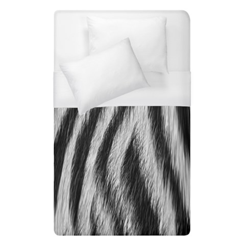 Zebra Texture, Zebra Wool, White Black Background Duvet Cover (Single Size) from ArtsNow.com