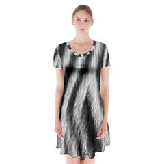 Zebra Texture, Zebra Wool, White Black Background Short Sleeve V