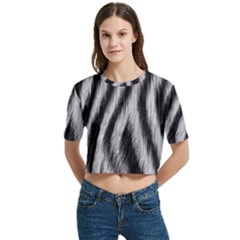 Women s Round Neck Short Sleeve Crop Top 