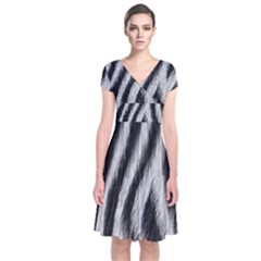 Short Sleeve Front Wrap Dress 