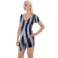 Short Sleeve Asymmetric Mini Dress 