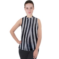 Mock Neck Chiffon Sleeveless Top 