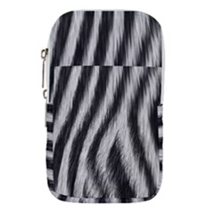 Zebra Texture, Zebra Wool, White Black Background Waist Pouch (Large) from ArtsNow.com