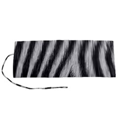 Zebra Texture, Zebra Wool, White Black Background Roll Up Canvas Pencil Holder (S) from ArtsNow.com