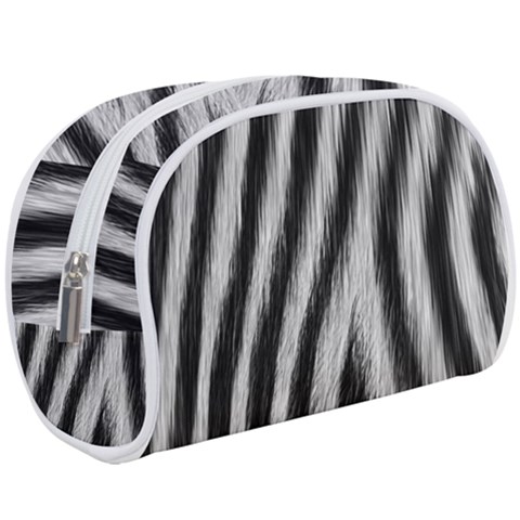 Zebra Texture, Zebra Wool, White Black Background Make Up Case (Large) from ArtsNow.com